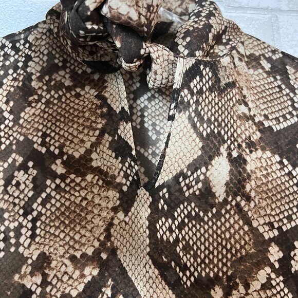 Altuzarra for Target 20th Anniversary Snake Print Brown Chiffon Blouse Size S - Picture 9 of 12